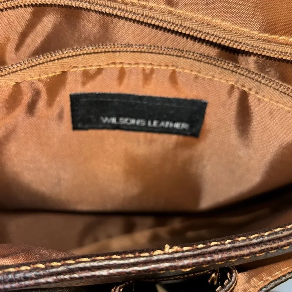 Wilson's Leather Executive Rugged Shoulder Messenger Laptop Bag Brown